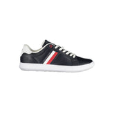 Tommy Hilfiger Sleek Blue Lace-Up Sneakers with Contrast Details -   -  Tommy Hilfiger.